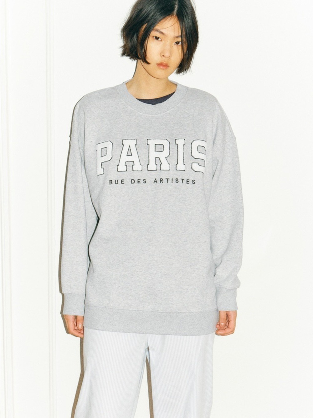 H&M Paris Graphic Oversized Long Length Crewneck Sweater